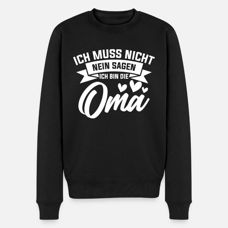 Oma Spruch Geschenk Grossmutter - Männer Premium Bio Pullover - Schwarz