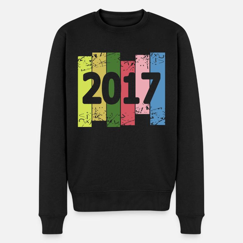 Jahr 2017 - Männer Premium Bio Pullover - Schwarz