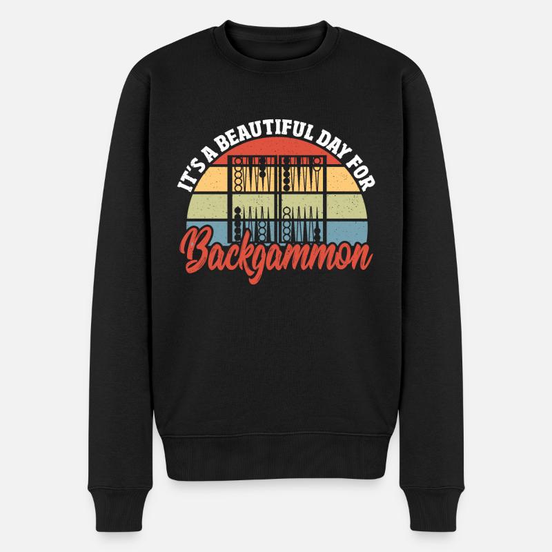 Backgammon - Männer Premium Bio Pullover - Schwarz