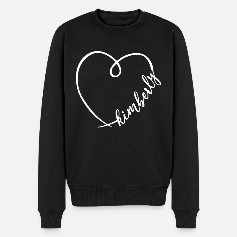 Kimberly Name Kalligrafie Herz - Männer Premium Bio Pullover - Schwarz
