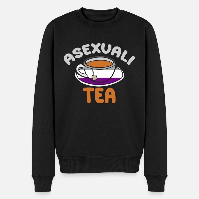 AsexuStyle: Asexuali-tea - Männer Premium Bio Pullover - Schwarz