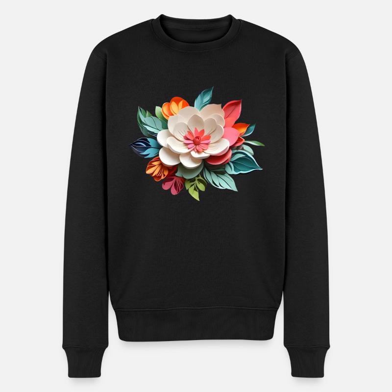Joie de la fleur - Pull Premium bio Homme - noir