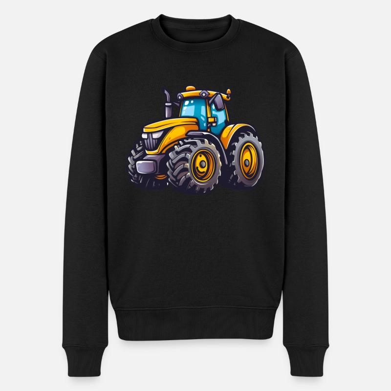 Niedlicher Traktor - Männer Premium Bio Pullover - Schwarz