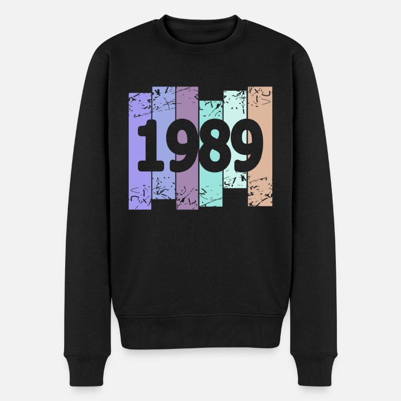 1989 - Männer Premium Bio Pullover - Schwarz
