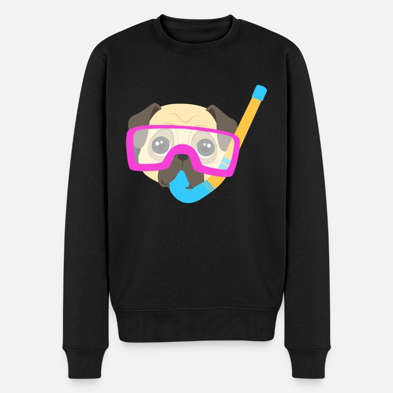Pug Plongeur - Pull Premium bio Homme - noir