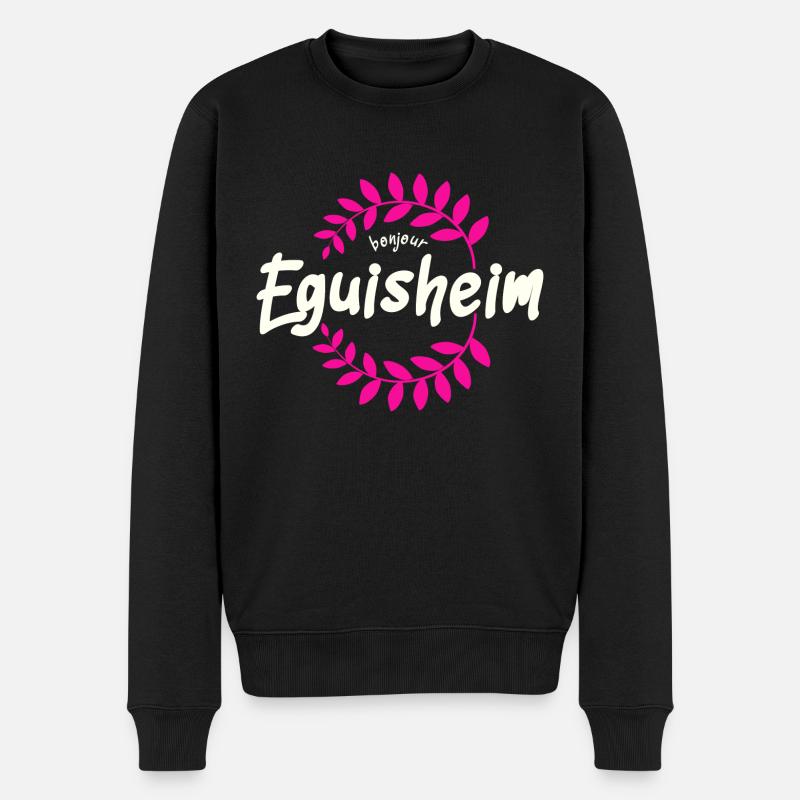 Eguisheim Text Frankreich - Männer Premium Bio Pullover - Schwarz