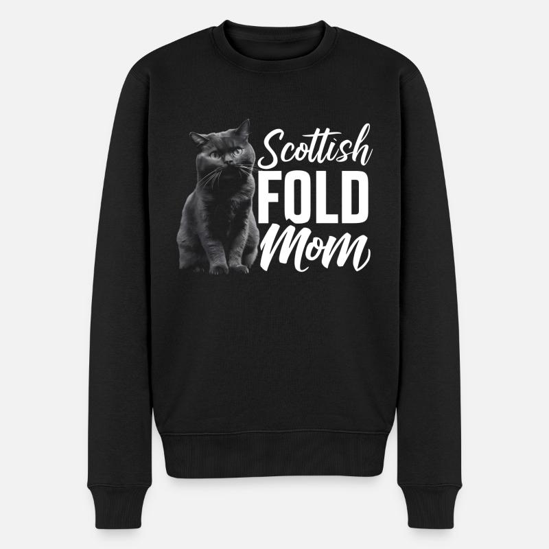 Katze Scottish Fold Geschenk - Männer Premium Bio Pullover - Schwarz