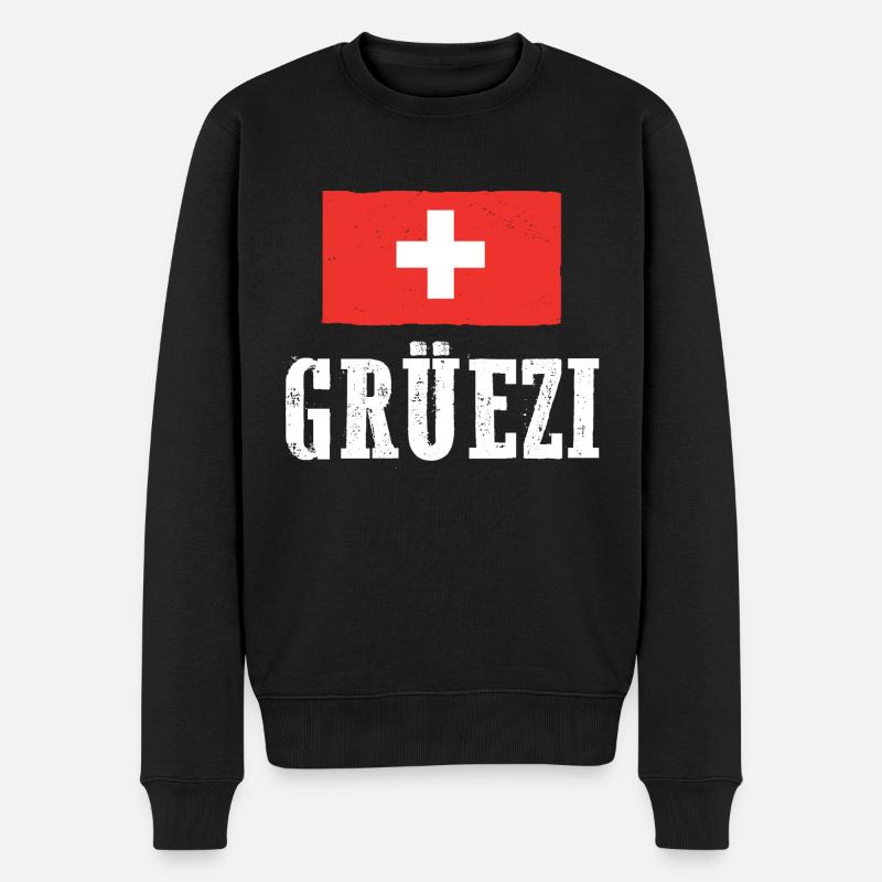 Schweizer Schweiz - Männer Premium Bio Pullover - Schwarz