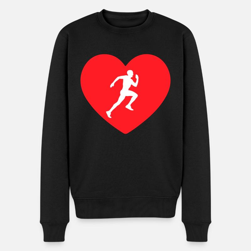 Ich liebe das Laufen - Männer Premium Bio Pullover - Schwarz
