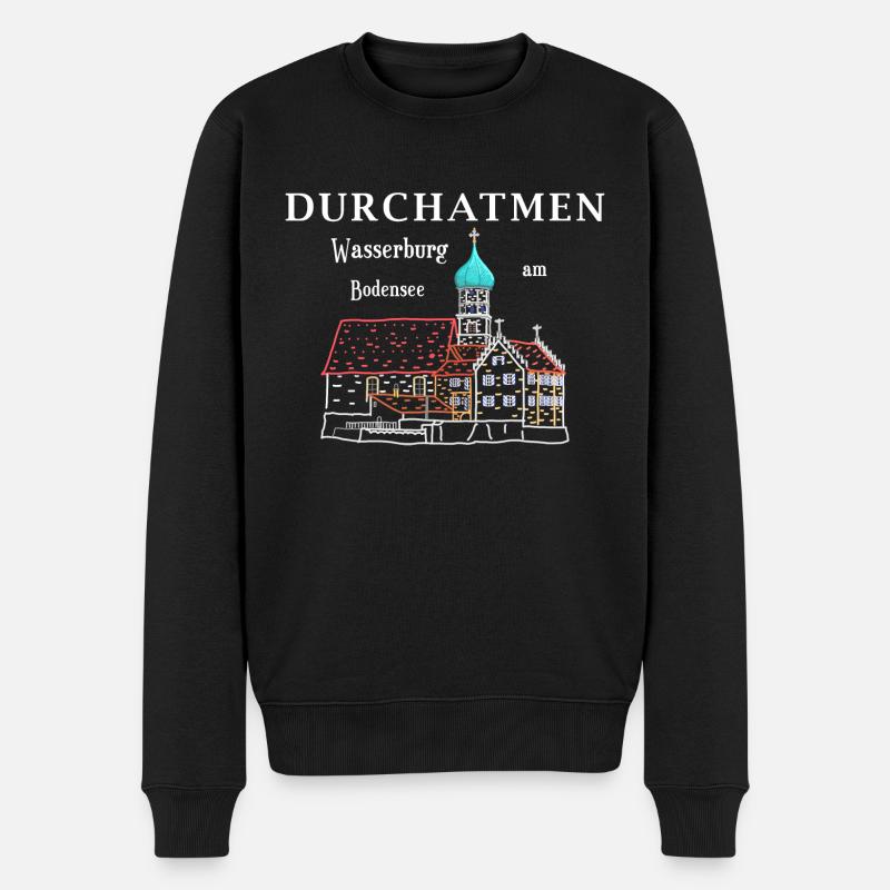 Wasserburg am Bodensee, Durchatmen, Deutschland - Männer Premium Bio Pullover - Schwarz