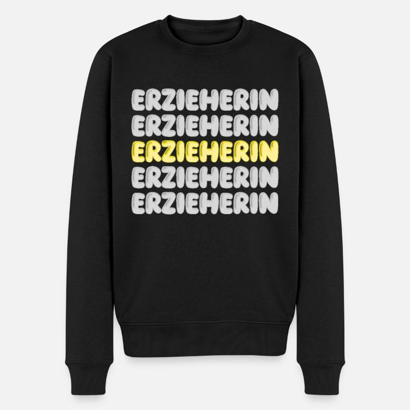 Erzieherin als Arbeit - Männer Premium Bio Pullover - Schwarz