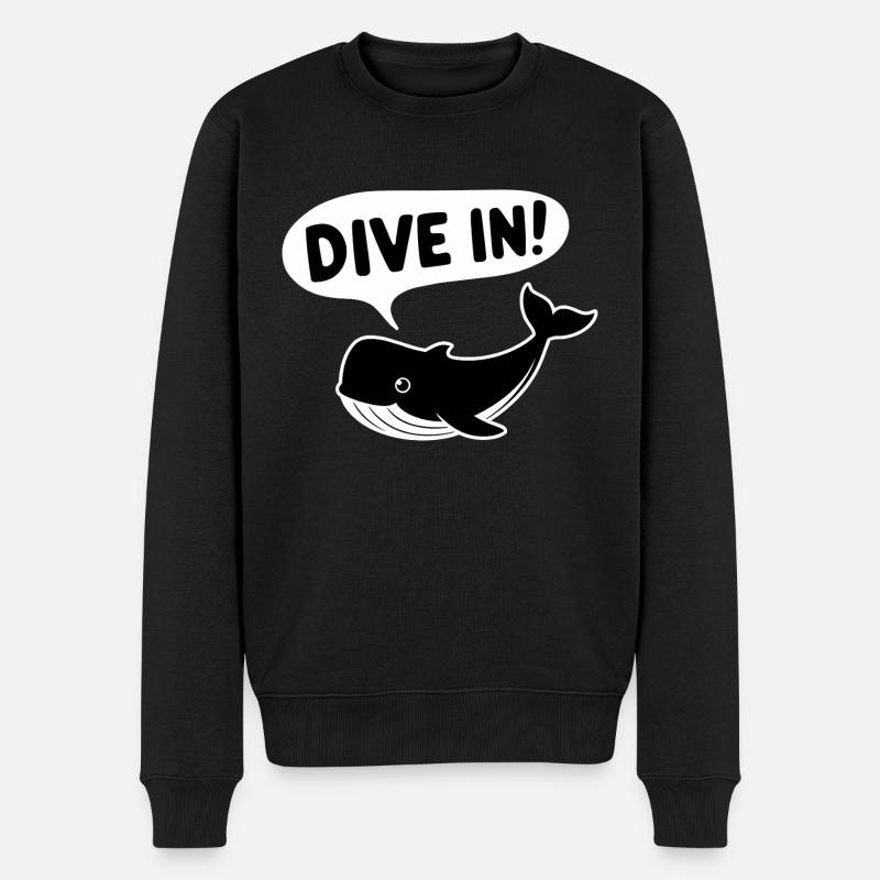 Plongez ! - Drôle de baleine - Pull Premium bio Homme - noir