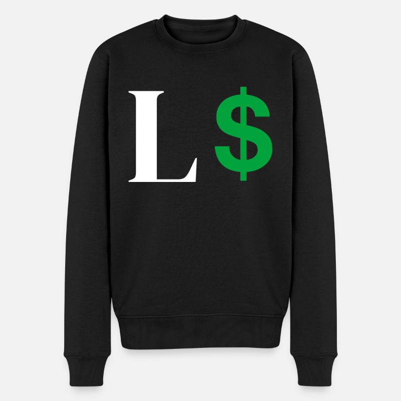 Lettre l dollar - Pull Premium bio Homme - noir