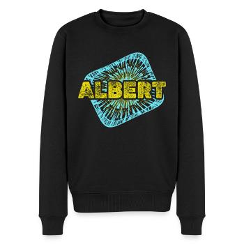 Albert als Freizeit - Männer Premium Bio Pullover - Schwarz - Vorne - Nico (187cm)
