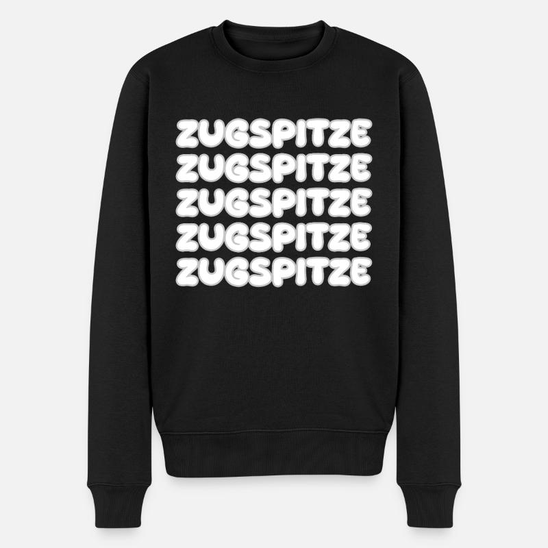 Zugspitze als Klettern - Männer Premium Bio Pullover - Schwarz