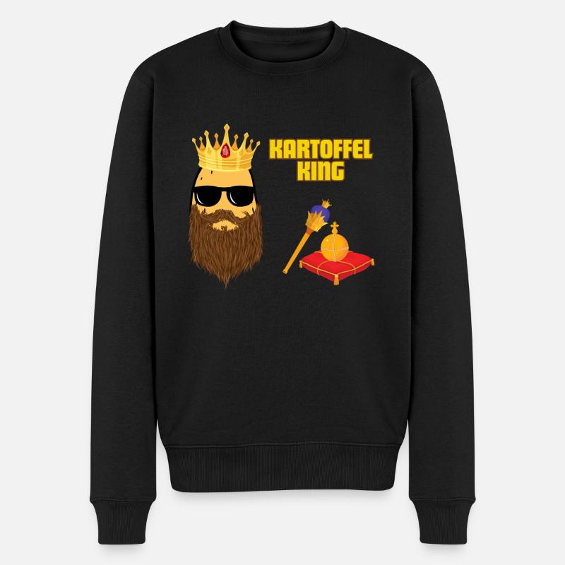 kartoffelking - Männer Premium Bio Pullover - Schwarz