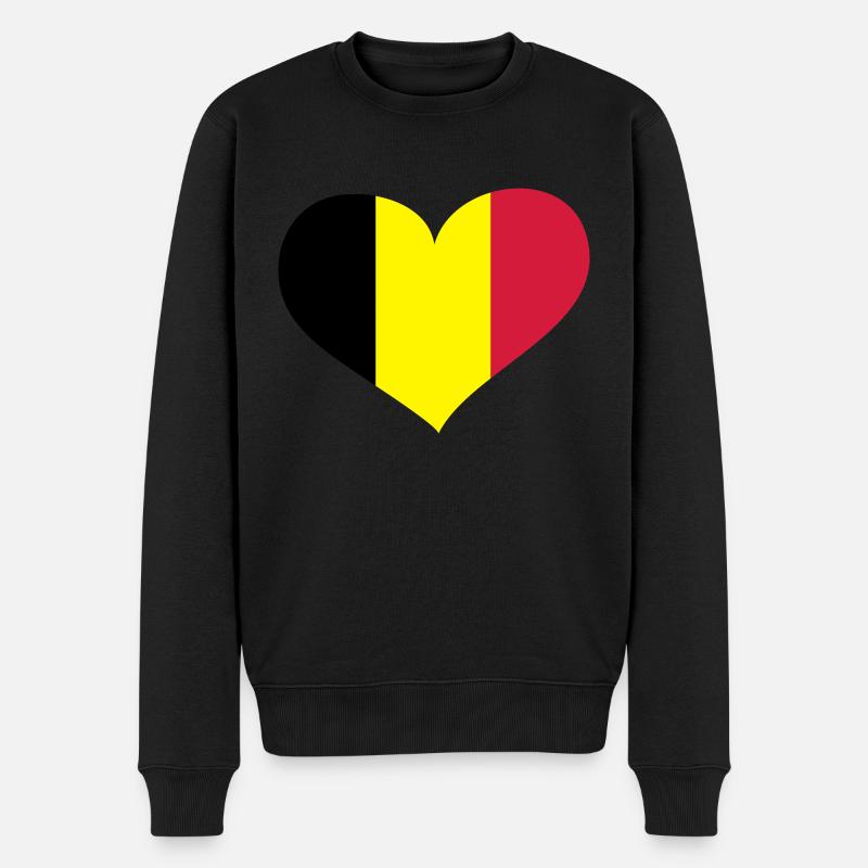 Belgien Herz; Heart Belgium - Pull Premium bio Homme - noir