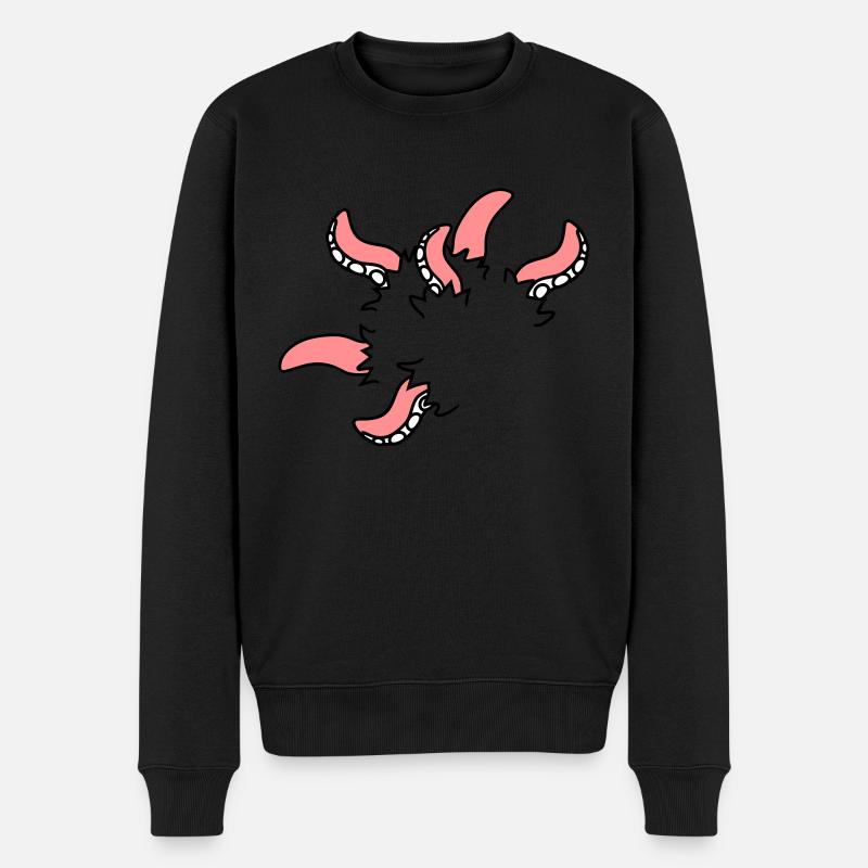 Monster Oktopus Tintenfisch Tentakel brechen frei - Männer Premium Bio Pullover - Schwarz
