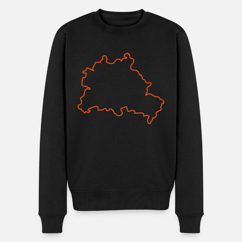 Berlin Linie F - Männer Premium Bio Pullover - Schwarz