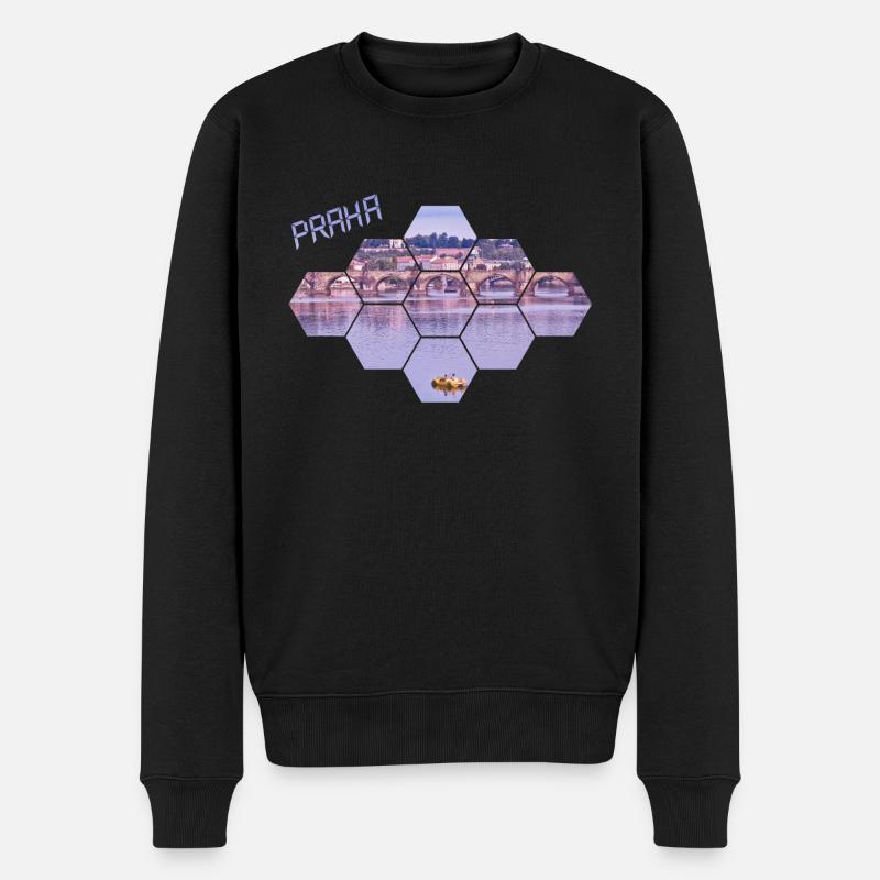 prague praha Prague tchèque - Pull Premium bio Homme - noir