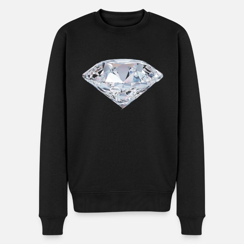 Diamant - Männer Premium Bio Pullover - Schwarz