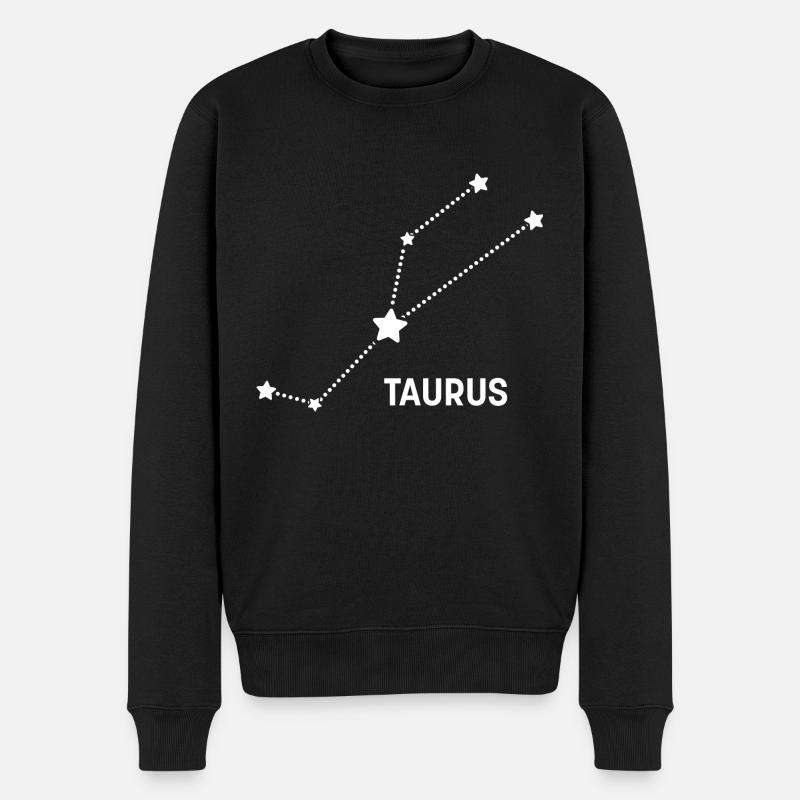 Sternzeichen Zodiac - Taurus, Stier, Sternbild - Männer Premium Bio Pullover - Schwarz