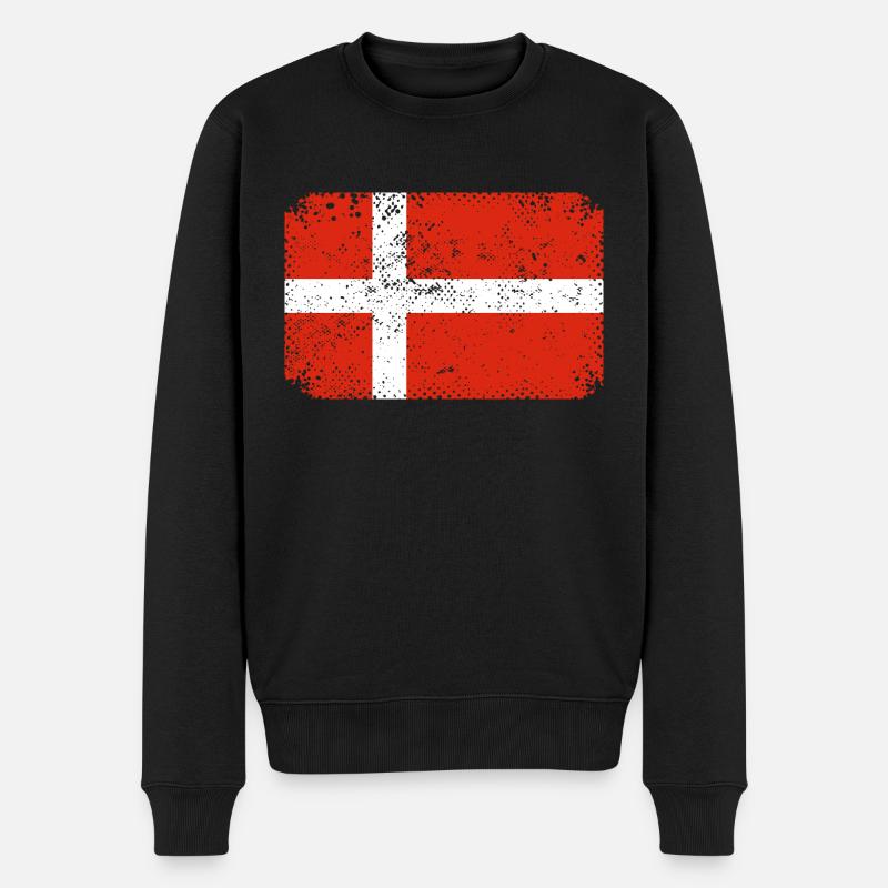 Dänemark Flagge Skandinavien Dänische Flagge Reise - Männer Premium Bio Pullover - Schwarz