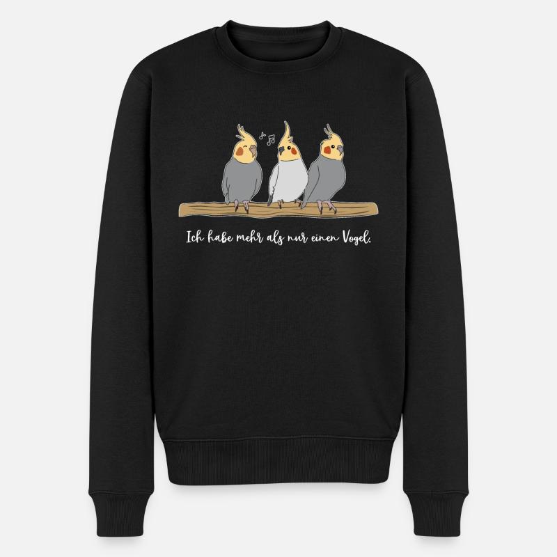 Nymphensittich Vogel Haustier Lustiger Spruch - Männer Premium Bio Pullover - Schwarz