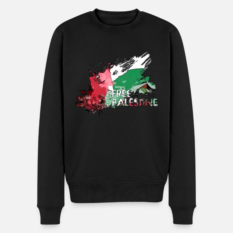 Drapeau palestinien libre G2 - Pull Premium bio Homme - noir