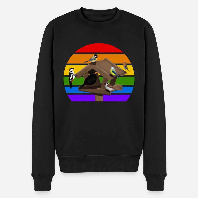 Vogelhaus Vogel Regenbogen Vielfalt Singvogel - Männer Premium Bio Pullover - Schwarz