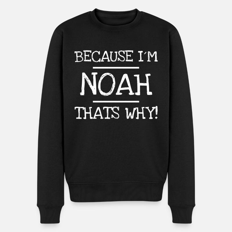 Name Noah - Männer Premium Bio Pullover - Schwarz