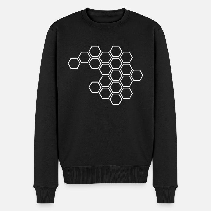 Hexagons weiß - Männer Premium Bio Pullover - Schwarz