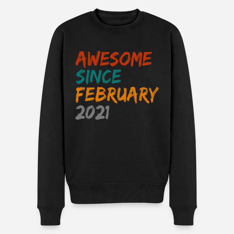 genial seit Februar 2021 - Männer Premium Bio Pullover - Schwarz