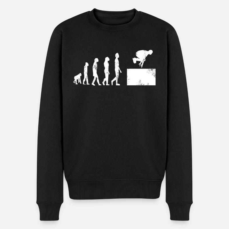 Cat Pass Parkour Evolution - Männer Premium Bio Pullover - Schwarz