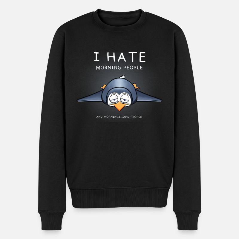 süßer Pinguin - Männer Premium Bio Pullover - Schwarz
