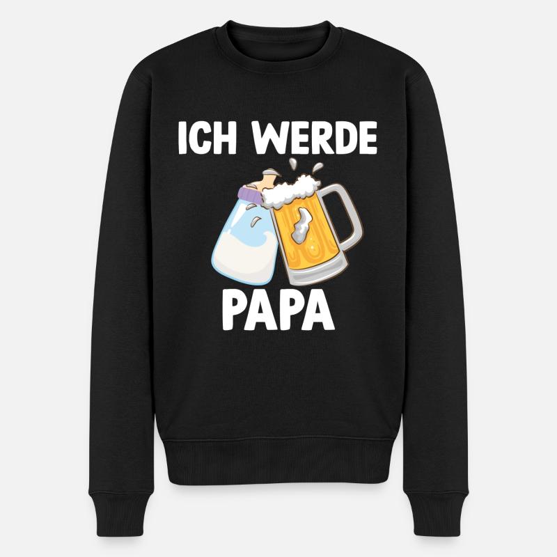 Ich werde Papa! - Männer Premium Bio Pullover - Schwarz