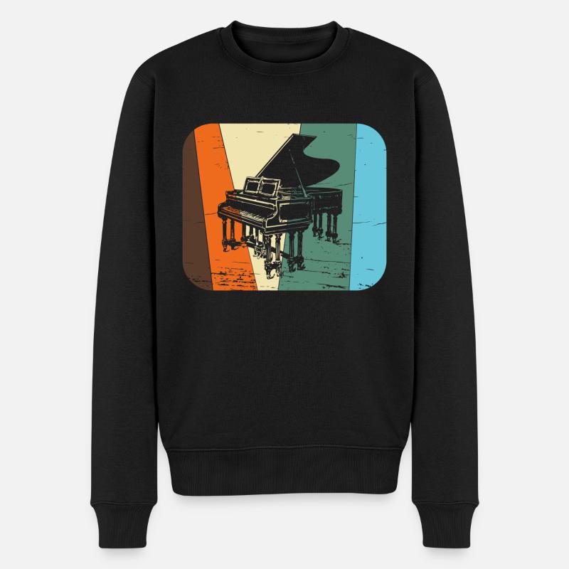 Piano à queue / Piano - Pull Premium bio Homme - noir