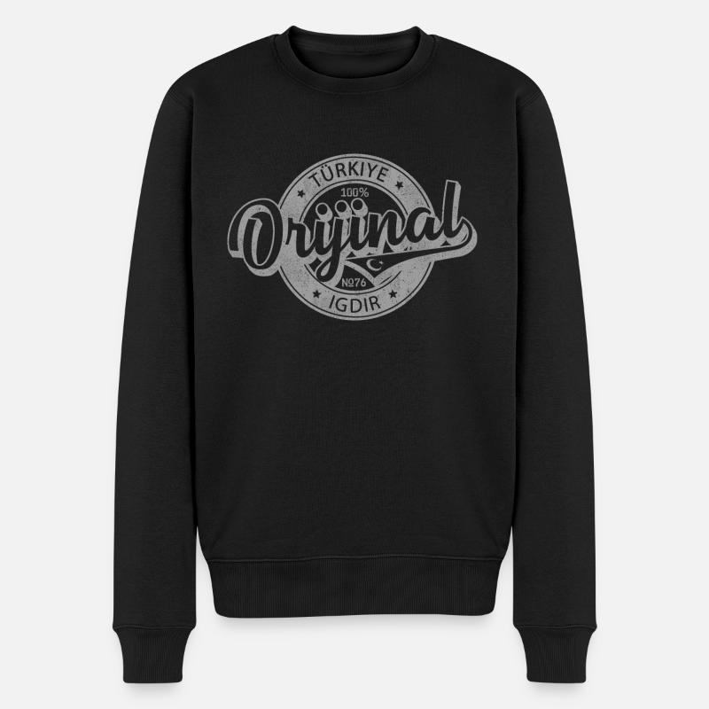 Iğdır - Männer Premium Bio Pullover - Schwarz