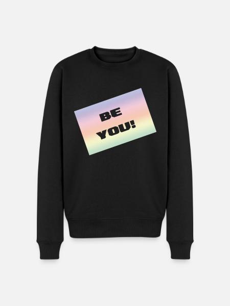 BE YOU - Männer Premium Bio Pullover - Schwarz