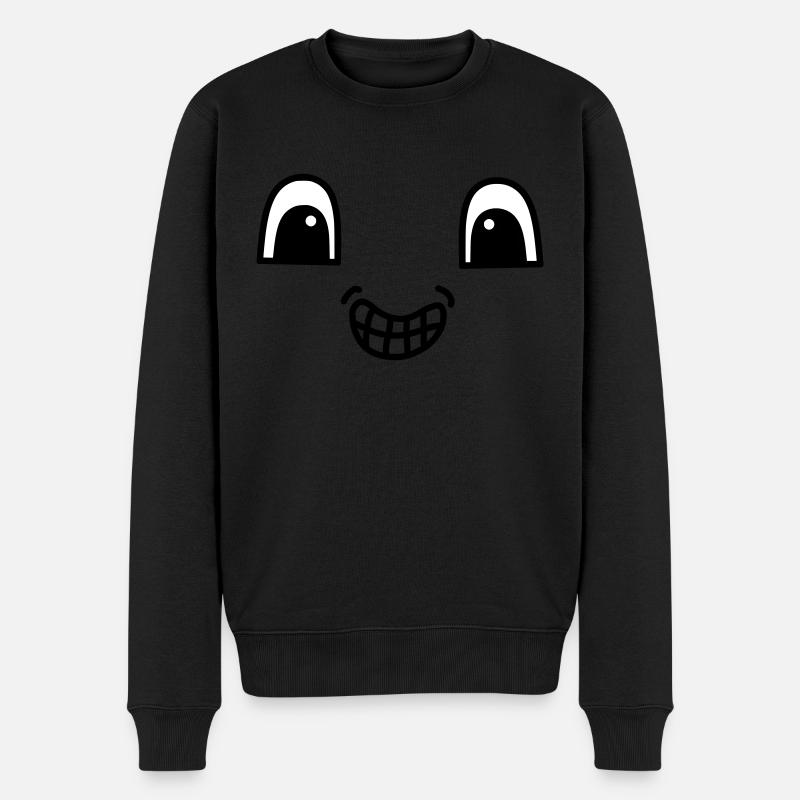 Visage mignon montrant des dents - Pull Premium bio Homme - noir