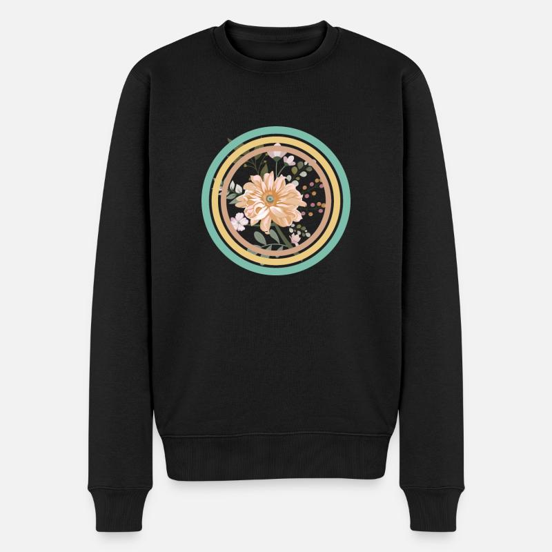 Blumenring - Männer Premium Bio Pullover - Schwarz