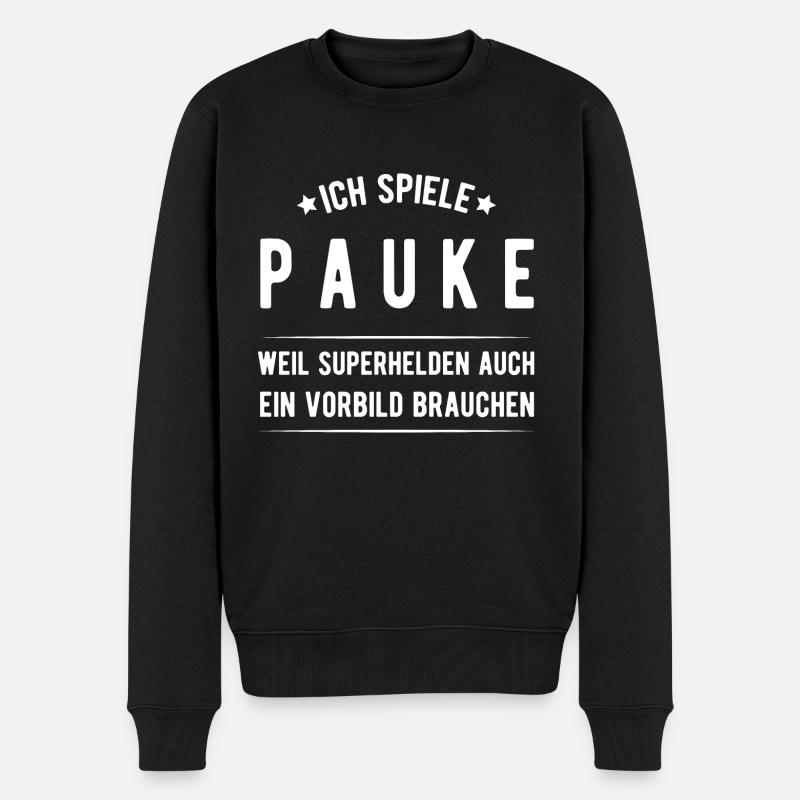 Pauke - Männer Premium Bio Pullover - Schwarz
