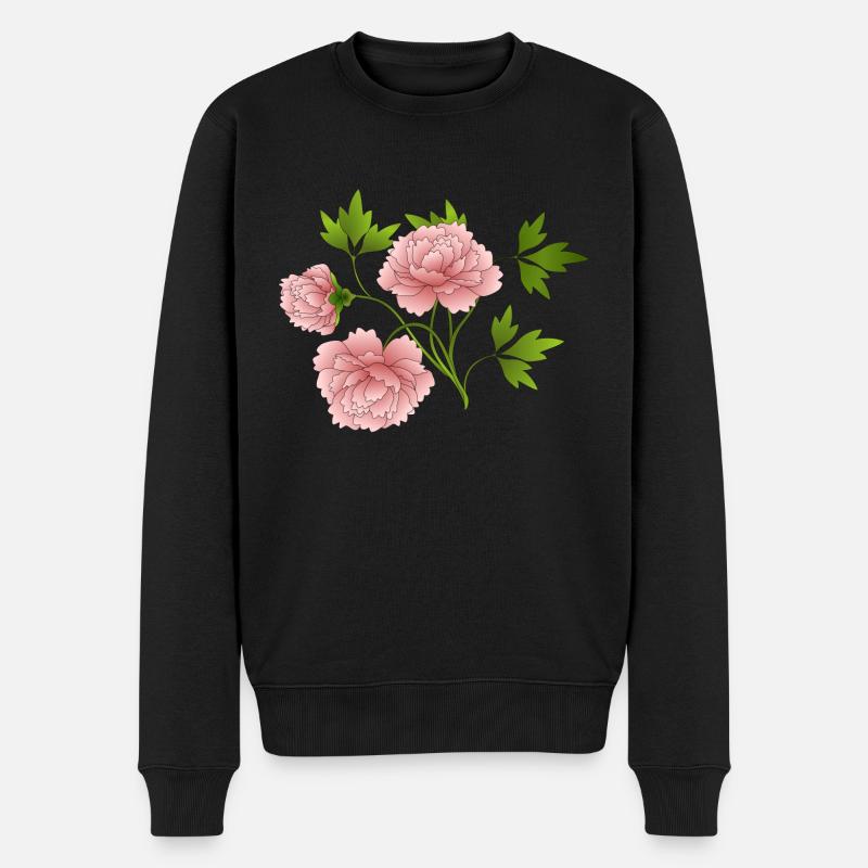 Blumen - Männer Premium Bio Pullover - Schwarz