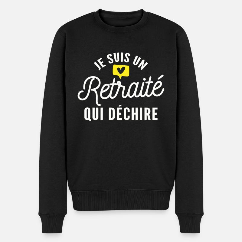 je suis un retraité qui déchire / super retraité - Pull Premium bio Homme - noir