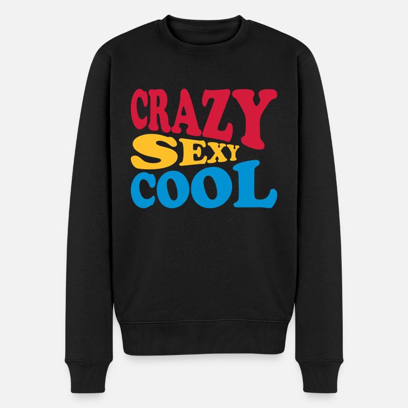 crazy sexy cool Design - Männer Premium Bio Pullover - Schwarz