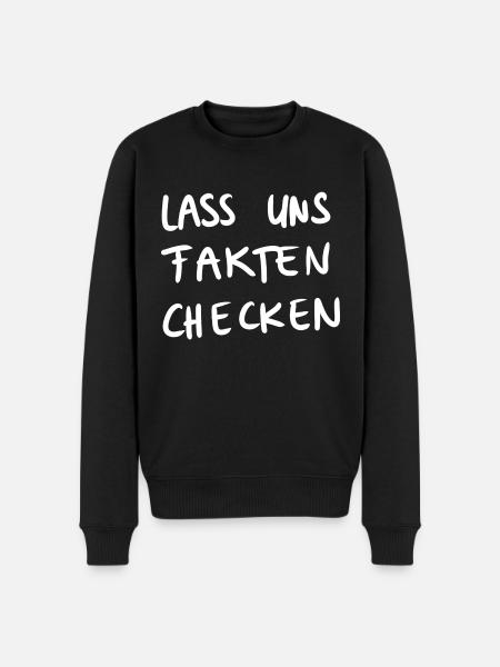 Fakten checken - Männer Premium Bio Pullover - Schwarz