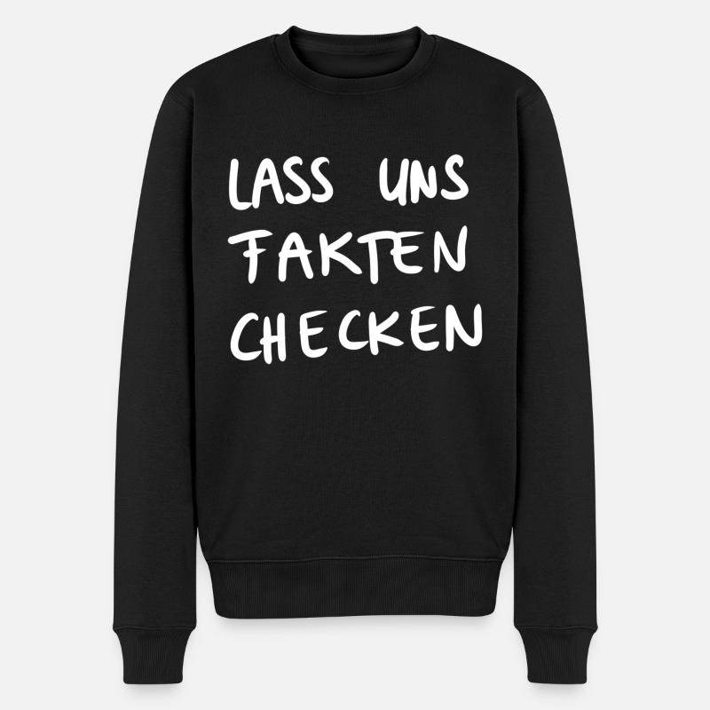 Fakten checken - Männer Premium Bio Pullover - Schwarz