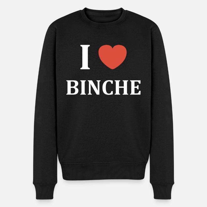 i love Binche - Pull Premium bio Homme - noir