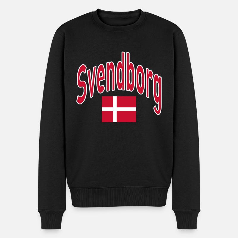 Svendborg dänemark flagge - Männer Premium Bio Pullover - Schwarz