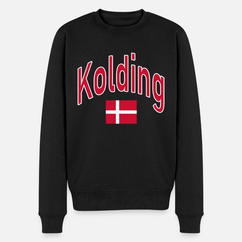 Kolding dänemark flagge - Männer Premium Bio Pullover - Schwarz